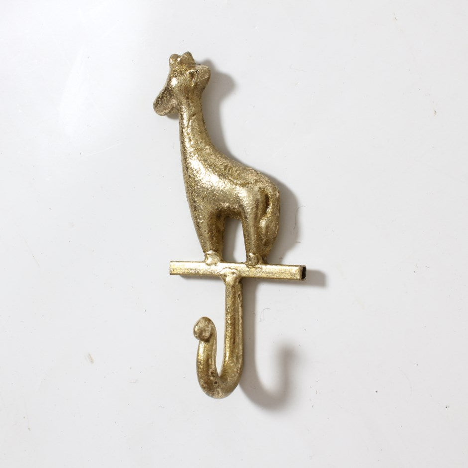 wall hook-gold giraffe